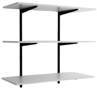 Picture of BiGDUG Twin Slot Shelving Kit - 1000h x 1000w x 300d mm - 3 White Melamine Levels - [BDU-TSB1033W]