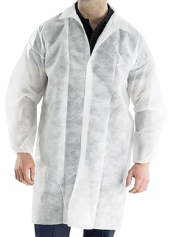 picture of Beeswift Polyprop Disposable Visitors Coat - White - BE-PDVC - (NICE)