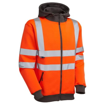 picture of Saunton - Orange Full Zip Hooded Sweatshirt - LE-SS02-O