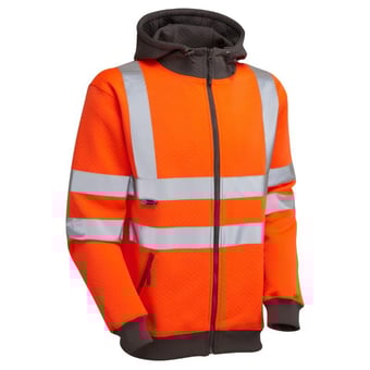 picture of Saunton - Orange Full Zip Hooded Sweatshirt - LE-SS02-O
