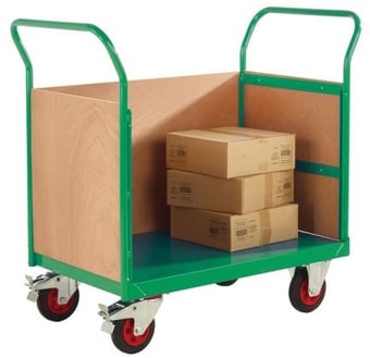picture of QMP 3 Sided Trucks - Green - Plywood Sides - 830H x 600W x 1200D mm - [QM-RTBT3612PGXX] - (LP)