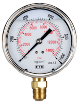 picture of Tecpos Hydraulic Pressure Gauge Face - 100mm x 1000 Bar - [GT-TPG100]