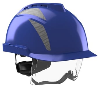 picture of MSA V-Gard 930 Hard Hat Cap Vented Fas-Trac III Foam Blue - [MS-GVC5A-00000G0-000]