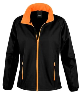 picture of Result Core Ladies' Printable Softshell Black/Orange Jacket - BT-R231F-BLK/OR