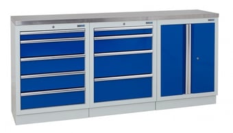 picture of BiGDUG 2041mm Wide Workbench - 5 Drawer Cabinet - 4 Drawer Cabinet - 2 Door Cupboard - Stainless - [BDU-TGC431GBS] - (LP)