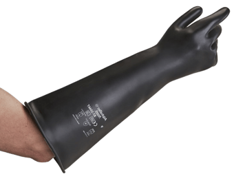 picture of Ansell AlphaTec 87-104AT Natural Rubber Latex Black Glove - Pair - AN-87-104AT