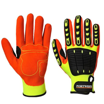 Picture of Portwest A721 Anti Impact Grip Yellow Gloves - Pair - PW-A721YR