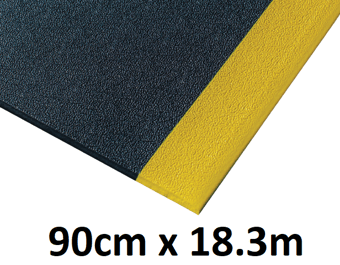 picture of Kumfi Pebble Anti-Fatigue Mat Black/Yellow - 90cm x 18.3m Roll - [BLD-KP360BY]