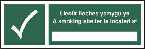 picture of Spectrum A Smoking Shelter Is Located At - Welsh / English – RPVC 300 x 100mm - SCXO-CI-11914