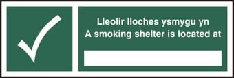 Picture of Spectrum A Smoking Shelter Is Located At - Welsh / English - RPVC 300 x 100mm - SCXO-CI-11914 - (DISC-X)