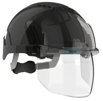 Picture of JSP - EVO VISTAshield Safety Helmet - Black/Smoke - Vented - [JS-AMD170-006-J00]