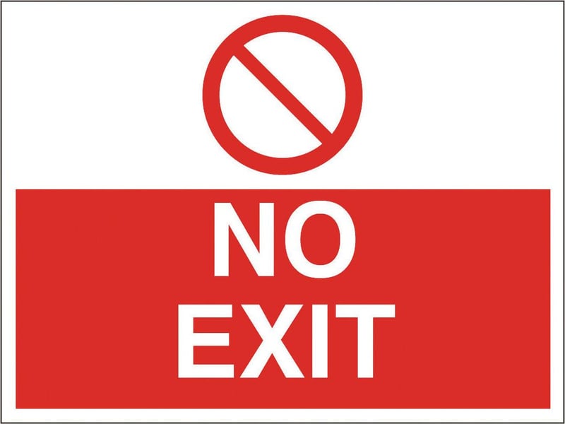 picture of No Exit Sign LARGE - 600 x 450Hmm - Rigid Plastic [AS-PR117-RP]