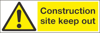 picture of Construction Site Keep Out Sign - 600 x 200Hmm - Rigid Plastic - [AS-WA117-RP]