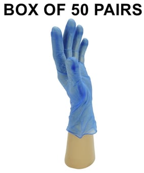 picture of Shield GD13 Blue Vinyl Powder Free Disposable Glove - Box of 50 Pairs - BM-GD13 - (LP)