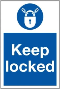 Picture of Keep Locked Sign LARGE - 400 x 600Hmm - Rigid Plastic - [AS-MA28-RP]