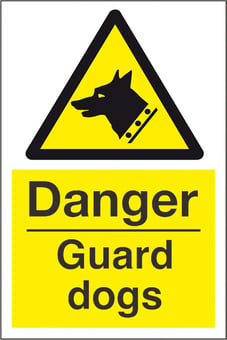 picture of Danger Guard Dogs Sign LARGE - 400 x 600Hmm - Rigid Plastic [AS-WA90-RP]