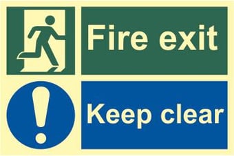 picture of Spectrum Fire Exit Keep Clear – PHO 300 x 200mm – [SCXO-CI-0203]