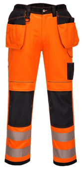 picture of Portwest - PW3 Hi-Vis Holster Work Trouser Orange/Black - PW-T501OBR