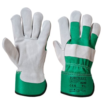 Picture of Portwest A220 Premium Chrome Green Rigger Leather Gloves - Box Deal 96 Pairs - IH-PWA220GNR