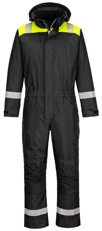 picture of Portwest PW3 Winter Coverall Black/Yellow - PW-PW353BKY