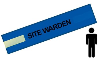 picture of Blue - Mens Pre Printed Arm band - Site Warden - 10cm x 55cm - Single - [IH-ARMBAND-B-SW-B]