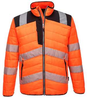 Picture of Portwest PW3 Hi-Vis Baffle Jacket Orange/Black - PW-PW371OBR
