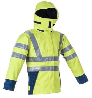 picture of ProGARM HiVis Yellow/Navy Waterproof Jacket - PG-9750 - (DISC-X)