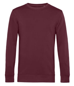 Picture of B&C Men's Organic Crew Neck Sweat - Burgundy Red - BT-WU31B-BUR