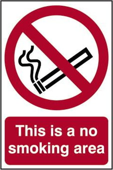 picture of Spectrum This Is A No Smoking Area – PVC 200 x 300mm - SCXO-CI-0558