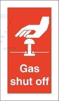 Picture of Tye Tags - Gas Shut Off - 80 X 150Hmm (Pack of Ten) - Rigid Plastic - [AS-GC22-RP]