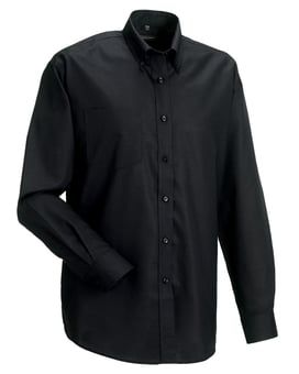 picture of Russell Collection Men's Black Long Sleeve Easy Care Oxford Shirt - BT-932M-BLK