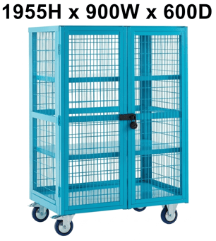 picture of QMP Boxwell Trolley With Doors - Light Blue - Steel - 1955H x 900W x 600D - [QM-XD199060MUXX] - (LP)