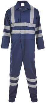 Picture of Generous Size Hi Viz Superior Heavyweight Coverall - Dark Navy Blue - Inside Leg 31 Inch - BI-07 - (DISC-W)