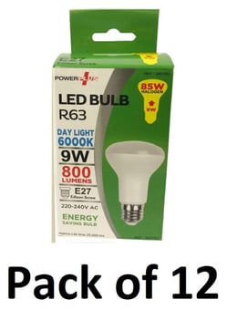 picture of Power Plus - 9W - E27 Energy Saving R63 LED Bulb - 800 Lumens - 6000k Day Light - Pack of 12 - [PU-3501]
