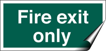Picture of Fire Exit Only Sign Text Only LARGE - 600 x 250Hmm - Self Adhesive Vinyl - [AS-SA63-SAV]