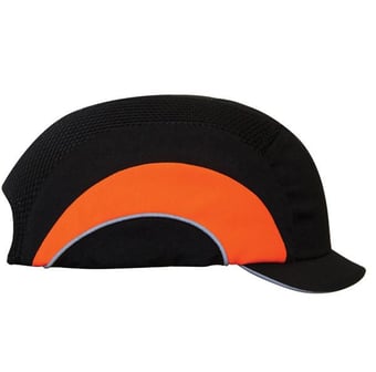 picture of JSP - Black Hi Vis Orange Hardcap A1+ 2.5cm Micro Peak - [JS-ABT000-00N-500]