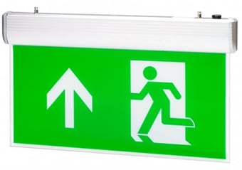 picture of Firechief Emergency Exit - Recessed/Wall Mounted/Hanging Sign - 4W LED Luminaire with Up Arrow Legend - 436mm x 276mm x 58mm - [HS-FEH04] - (LP)