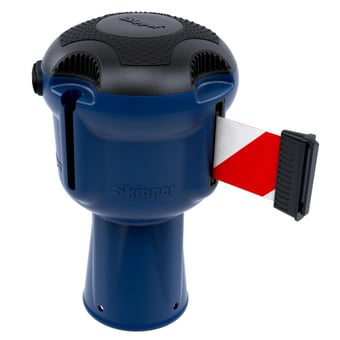 picture of Skipper Main Unit - Blue with Red White Tape - Retractable Barrier Tape Holder - with 9m Tape - [SK-001BL-RW] - (LP)
