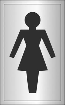 picture of Prestige Ladies Toilet Man Sign LARGE - Silver Effect - 125 x 200Hmm - 1.5mm Aluminium - [AS-SAT28A-ALU]