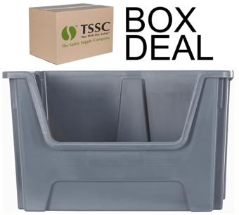 picture of BiGDUG Large Recycled Plastic Stacking Pick Bin - 320h x 495w x 390d mm - 50L - Grey - Box Deal of 10 - [IH-BDU-E54SB] - (LP)