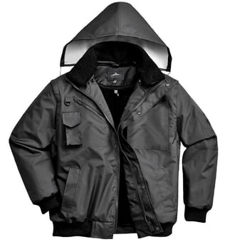 Picture of Portwest - 3-in-1 Black Bomber Jacket - 300D Oxford Weave - PW-F465BKR