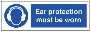 Picture of Ear Protection Sign LARGE - 600 x 200Hmm - Self Adhesive Vinyl - [AS- MA92-SAV]