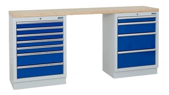 picture of BiGDUG 2041mm Wide Workbench - 7 Drawer Cabinet - 4 Drawer Cabinet - Multiplex - [BDU-TGC503GBM] - (LP)