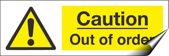 picture of Caution Out of Order Sign - 300 x 100Hmm - Self Adhesive Vinyl - [AS-WA96-SAV]