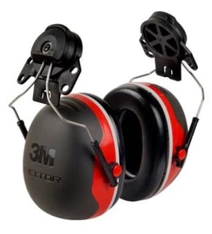 picture of 3M Peltor X3 Helmet Mounted 32dB Red Earmuffs - [3M-X3P3]