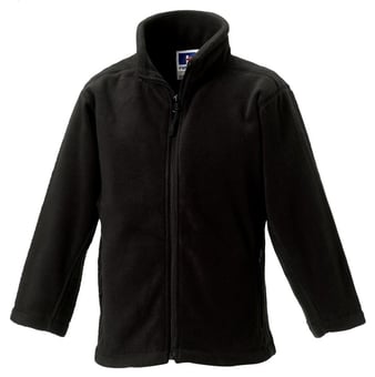 picture of Russell Schoolgear Children's Full Zip Outdoor Fleece - Black - BT-8700B-BLK