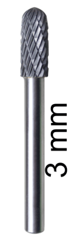 picture of Abracs Carbide Burr Cylindrical Ball Nose - C Shape - 3.0mm Spindle Diameter - [ABR-CBC031403DC]