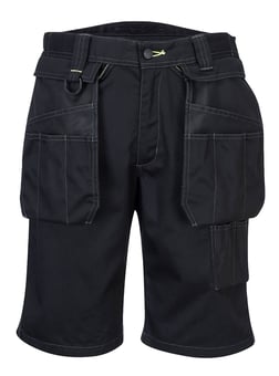 picture of Portwest PW345 - PW3 Holster Work Shorts - Black - PW-PW345BKR