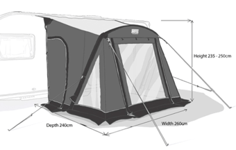 picture of Maypole MP9508 Stoneleigh Air Porch Awning 260cm - [MPO-9508]