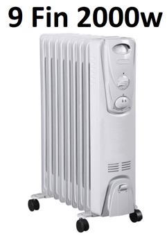 picture of Tolbec - Oil Heater - 9 Fin 2000w - Adjustable Thermostat - White - [OS-20/002/090]